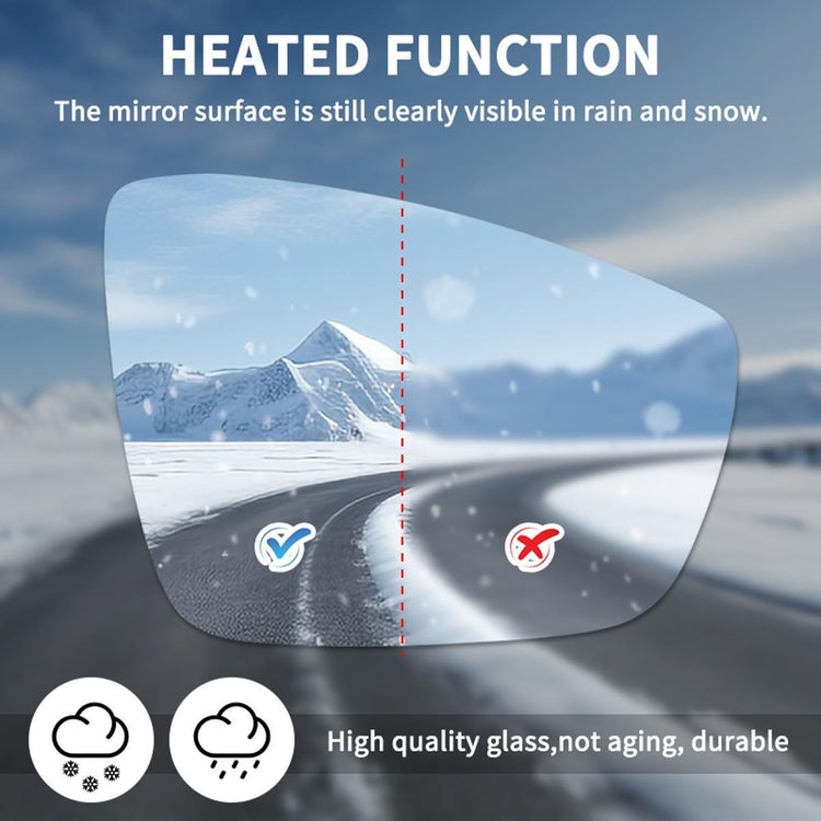 Car Driver Right Side mirror glass Heated Convex with Base for VW POLO 2010-2017