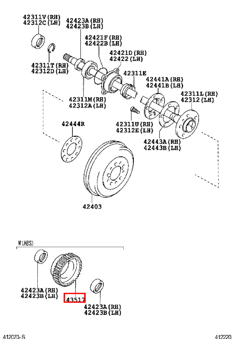Genuine Hilux KZN165 KUN36 KUN35 KUN26 KUN25 KUN16 KUN15 Rear Axle ABS Rotor