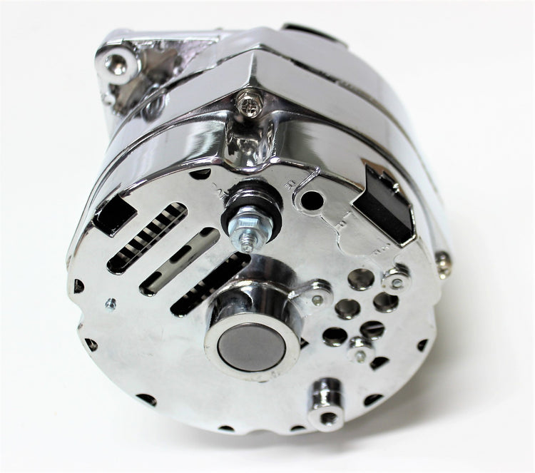Chev GM Alternator Chrome 105 Amp Single Wire Internal Regulator Hot Rod Holden