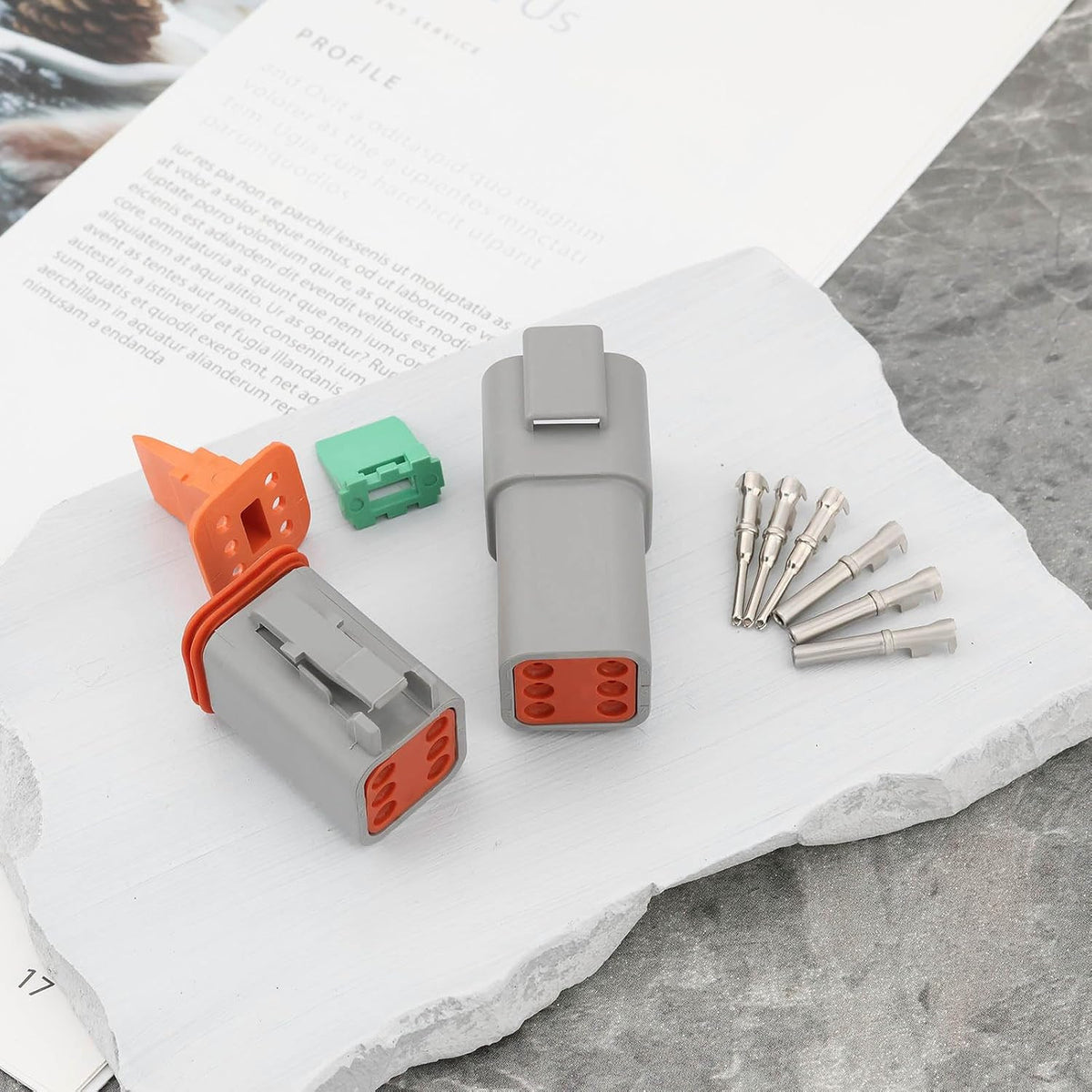 2Set 6 Pin Waterproof Electrical Connector Kit DT04-6P DT06-6S Compatible with D
