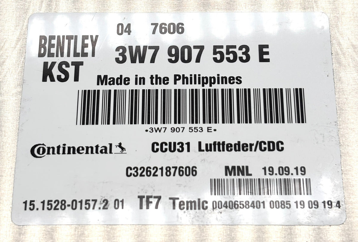 Bentley Continental GTC Regulated Damping Suspension Control Unit 3W7907553E OEM