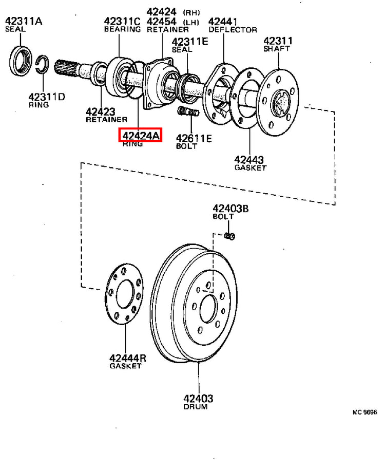 Genuine Tundra VCK40 VCK30 UCK41 UCK40 UCK31 UCK30 Rear Axle Bearing Seal O Ring