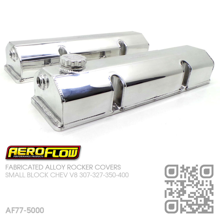 AEROFLOW FABRICATED ALLOY ROCKER COVERS [CHEVY SBC V8 307-327-350-400] POLISHED
