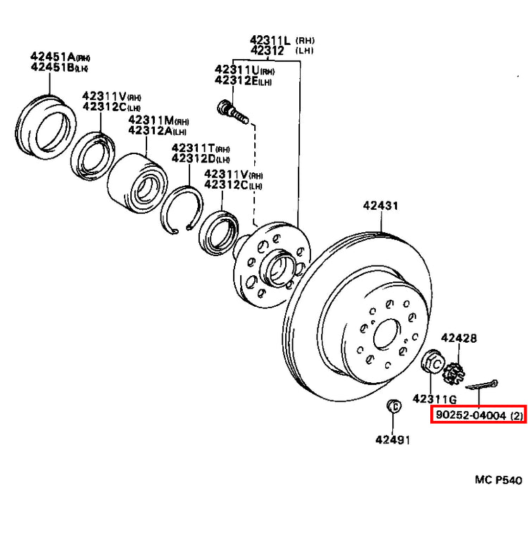 Genuine Regius RCH47 RCH41 LXH43 KCH46 KCH40 Axle Shaft Nut Cotter Pin