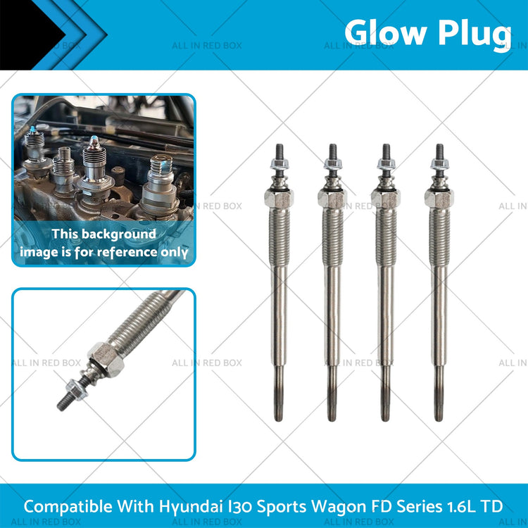 4x Glow Plug Set Suitable for Hyundai I30 Sports Hatchback Wagon 1.6L TD D4FB