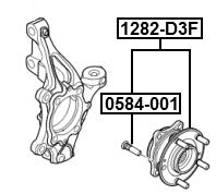 Front Wheel Hub Fits Hyundai 513374 51750-C1000