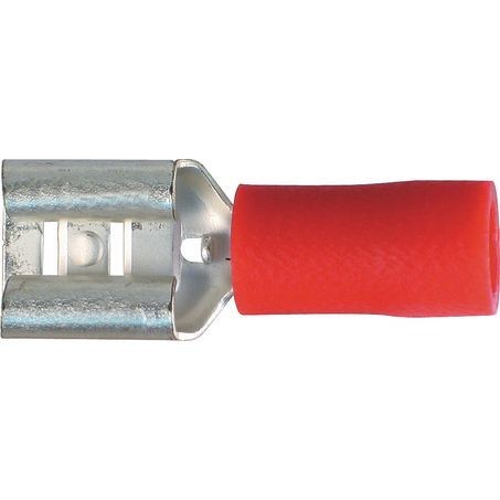 Oex ACX3016 Crimp Terminal Female Blade Red Insulated Wire 2.5-3mm Tab 6.3mm