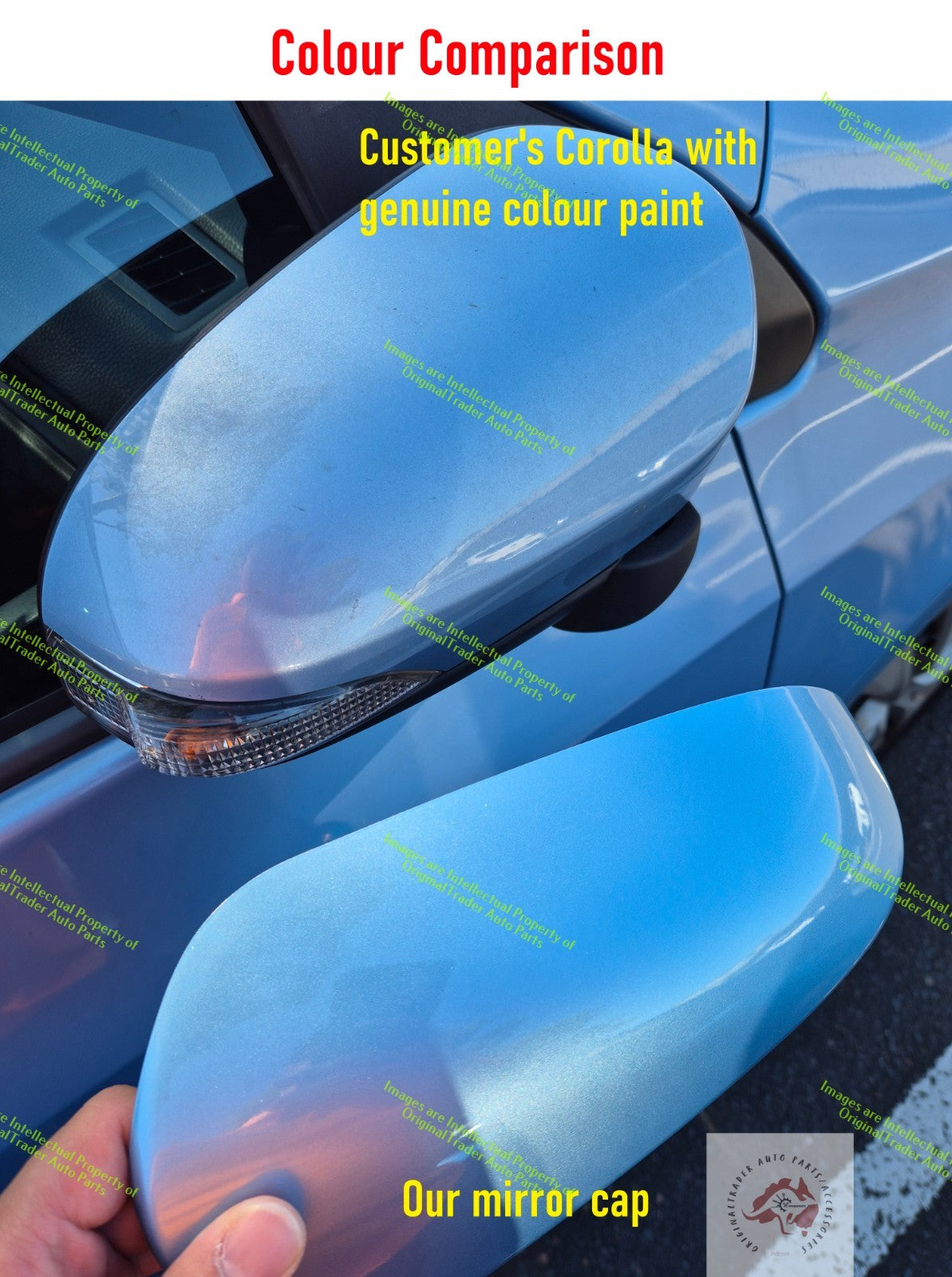 Left Side Mirror Cap Case Cover for Toyota Corolla E170 Series Blue Mist 8W1