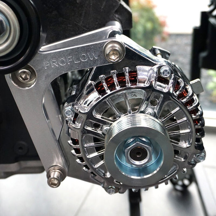 Proflow Alternator Bracket Alloy GM For Holden VT-VZ Commodore LS1 LS2 Silver