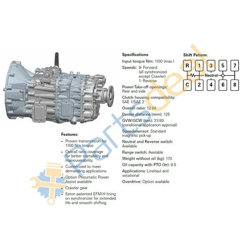 Reman Eaton 9 Speed Manual Transmission RHD- FS-6209x Suitable With Cummins