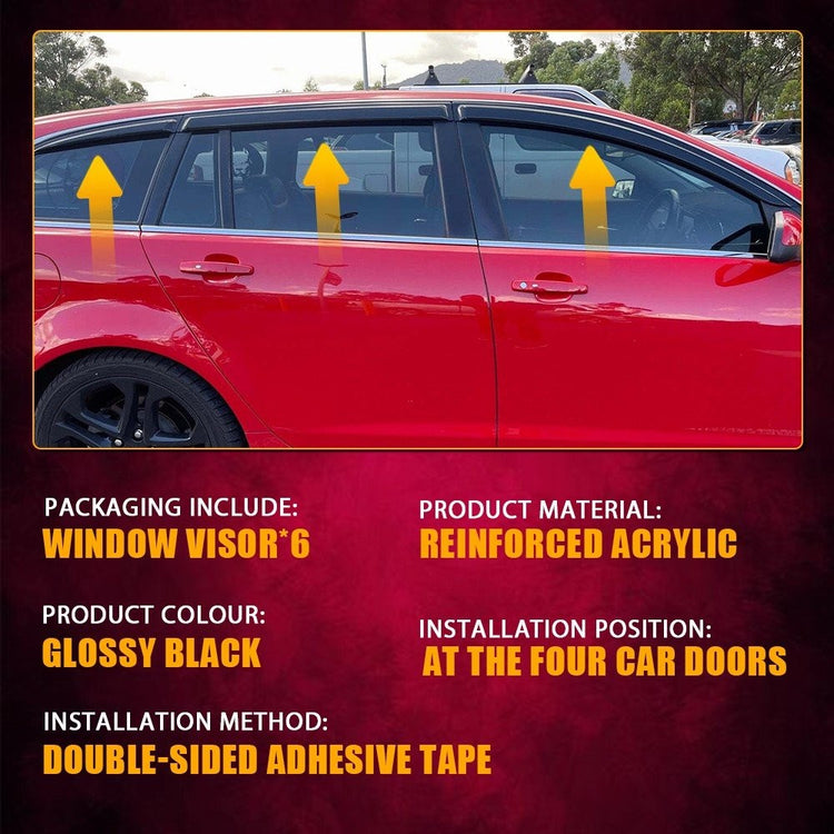 6X Weathershield Weather Shield Window Visors Deflectors For Holden Commodore VE