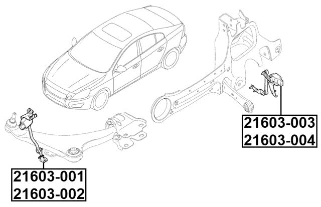 Level Sensor, Front Right Fits Ford 1682745 31288272