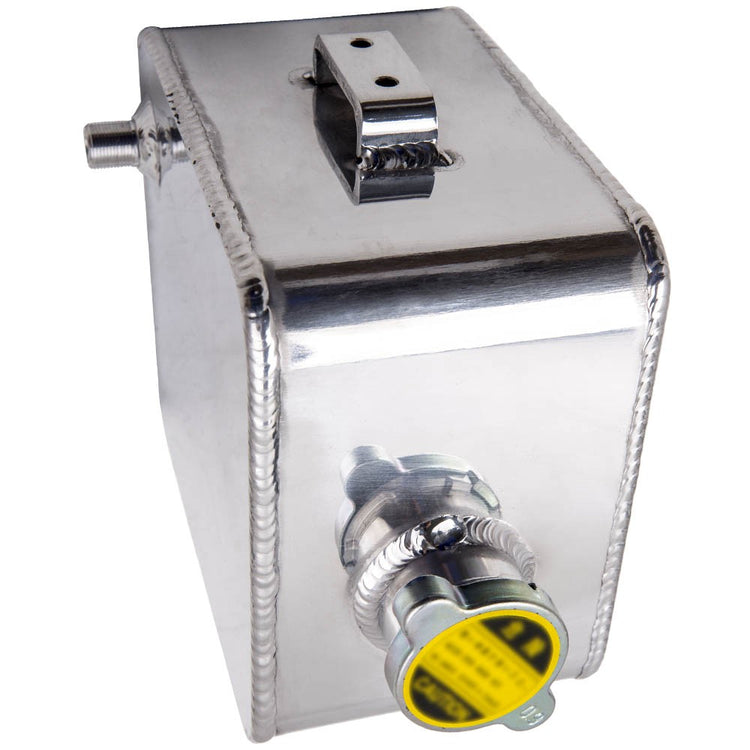 Universal Aluminum 2.5LCoolant Radiator Overflow Recovery Water Tank Silver