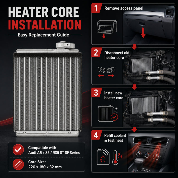 Heater Core For Audi A4 B8 RS4 S4 + A5 RS5 S5 8T 8F Diesel Petrol AT MT 2007-17