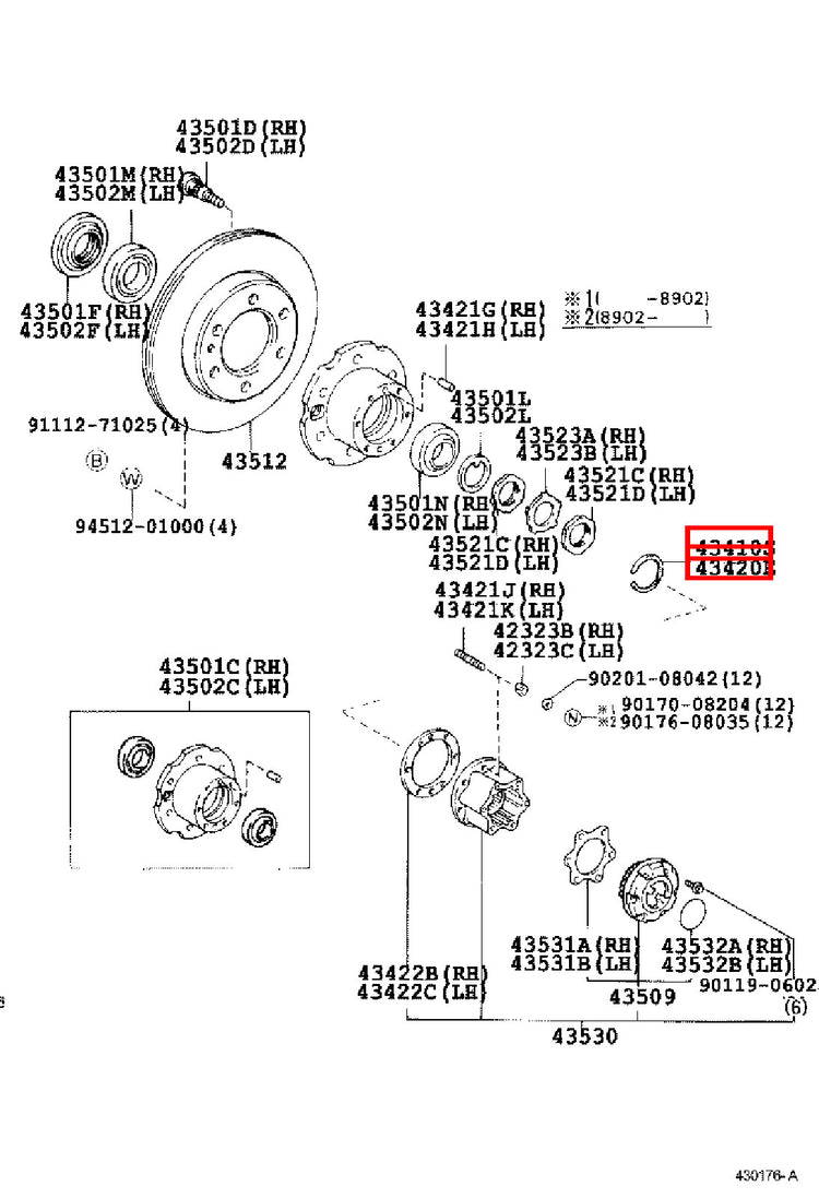 Genuine LandCruiser VDJ79 VDJ78 Front Axle Outer CV Circlip Snap Ring