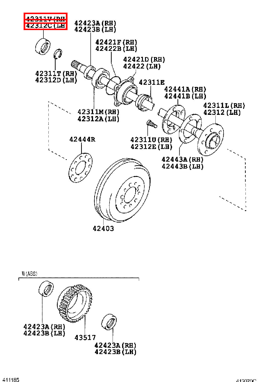 Genuine Hilux TGN110 TGN10 KUN36 KUN35 KUN26 Rear Axle Shaft Inner Oil Seal