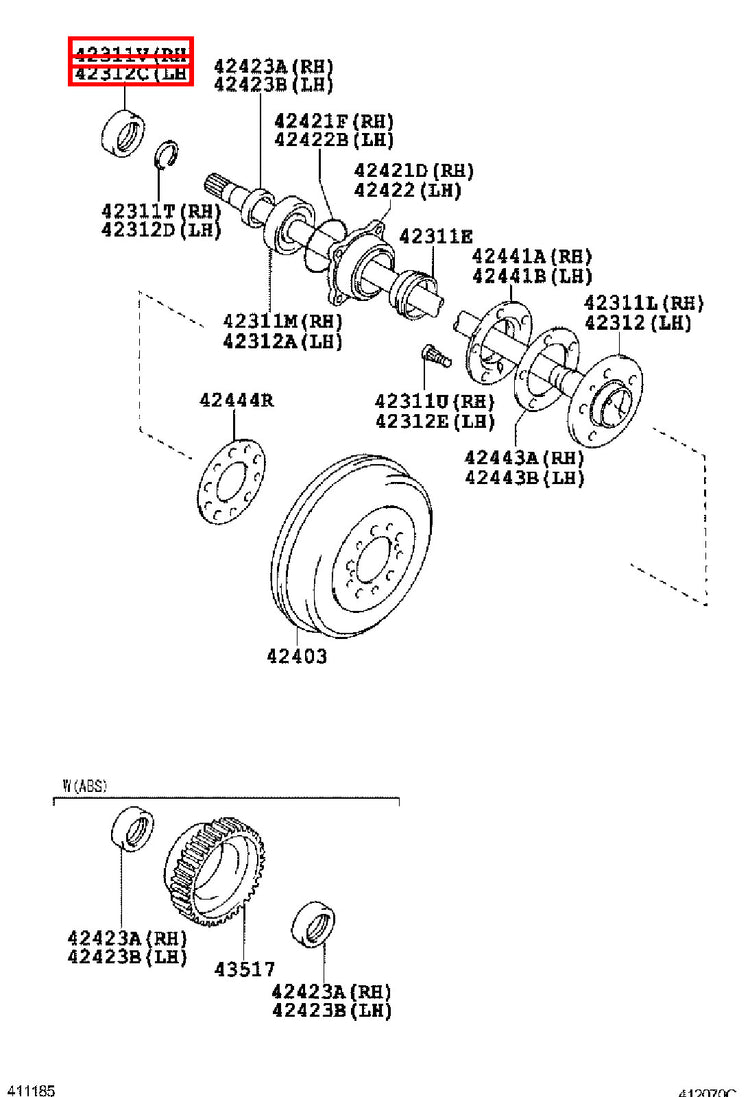Genuine Hilux TGN110 TGN10 KUN36 KUN35 KUN26 Rear Axle Shaft Inner Oil Seal
