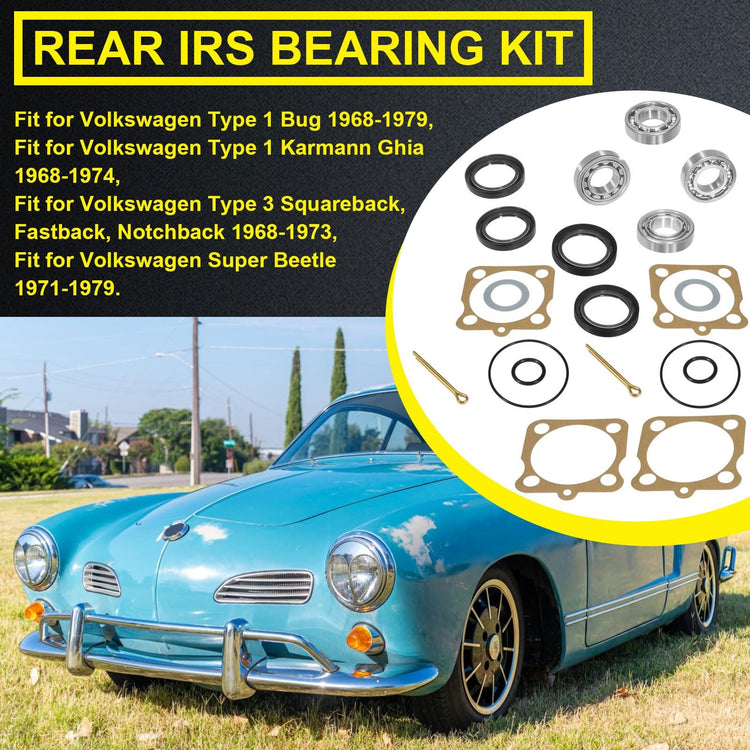 Rear IRS Wheel Bearing Kit w/Seals for Volkswagen VW Type 1 Bug/GHIA 1968-1979