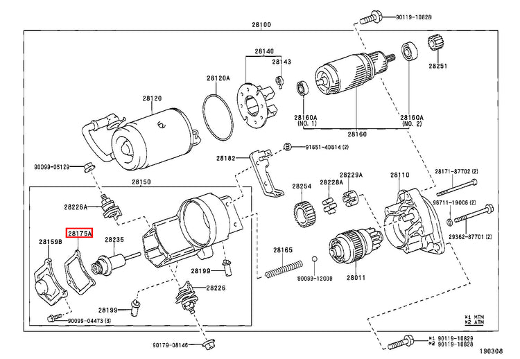 Genuine Camry VCV10 SXV23 SXV20 SXV11 Starter Magnetic Switch Cover Gasket
