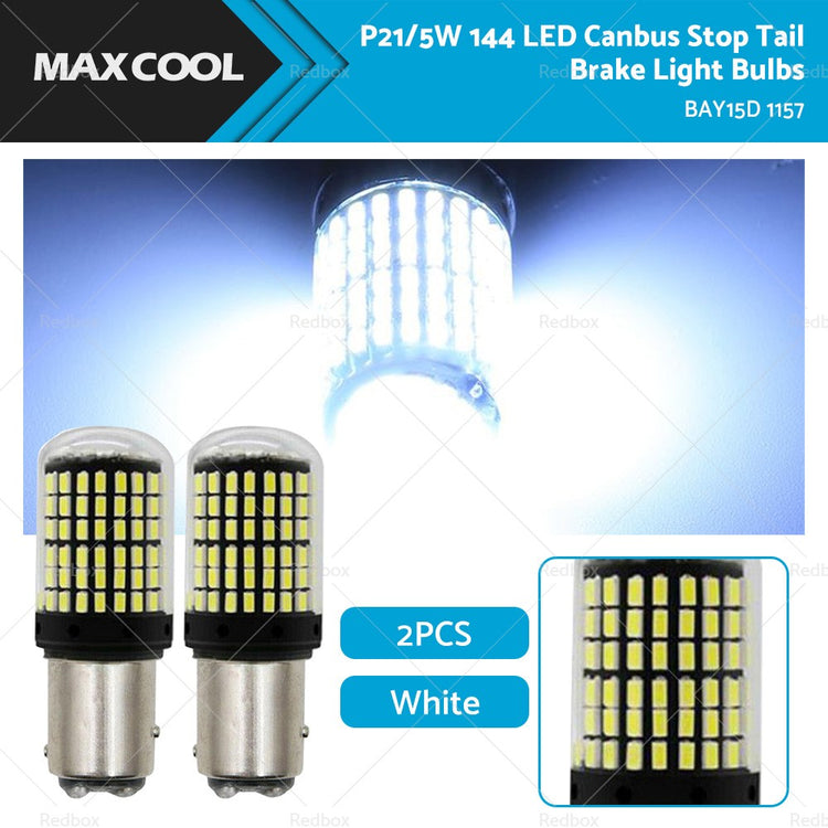 2x P21/5W BAY15D 1157 LED Canbus Stop Tail Brake Light Bulbs White