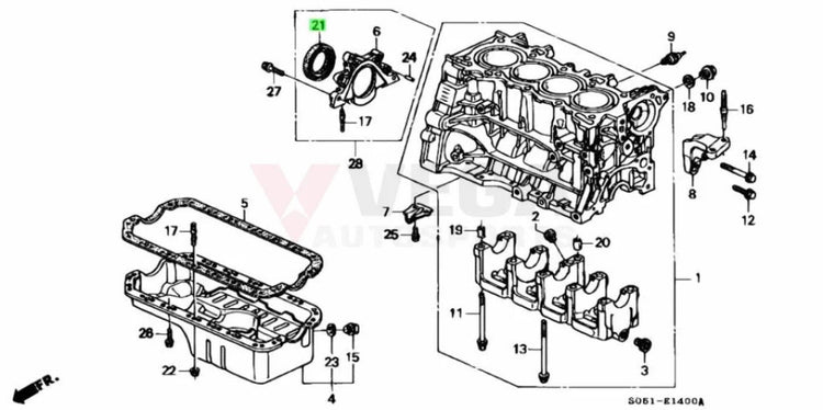 Rear Main Seal to suit Honda D/B Series 91214-PLE-003