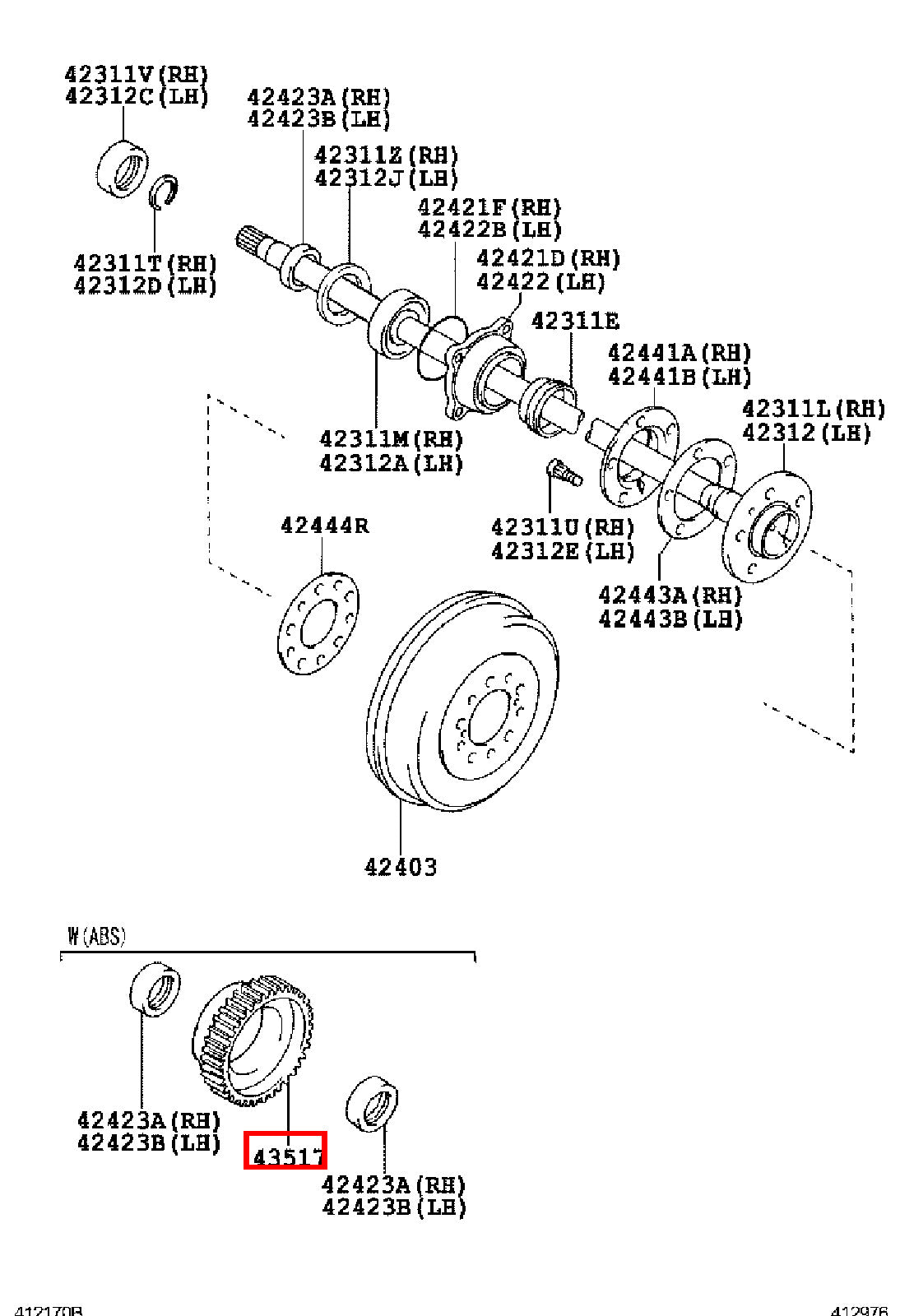 Genuine Hilux KZN165 KUN36 KUN35 KUN26 KUN25 KUN16 KUN15 Rear Axle ABS Rotor