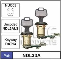 Nice NDL33A Door Lock Set Pair for Ford Maverick & Nissan Patrol MQ GQ Y60