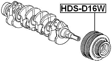 HDS-D16W Febest Crankshaft Pulley D16W 13810-P2K-003