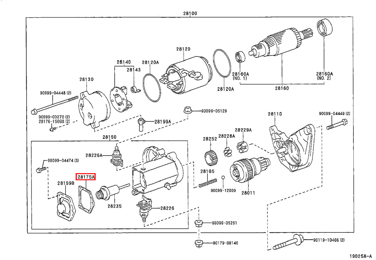 Genuine Camry VCV10 SXV23 SXV20 SXV11 Starter Magnetic Switch Cover Gasket