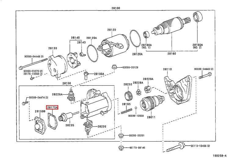 Genuine Camry VCV10 SXV23 SXV20 SXV11 Starter Magnetic Switch Cover Gasket