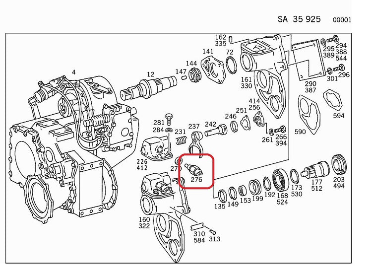 Mercedes Truck & Unimog U1700 Revrse Light/PTO switch- 001 545 82 14, 0015458214