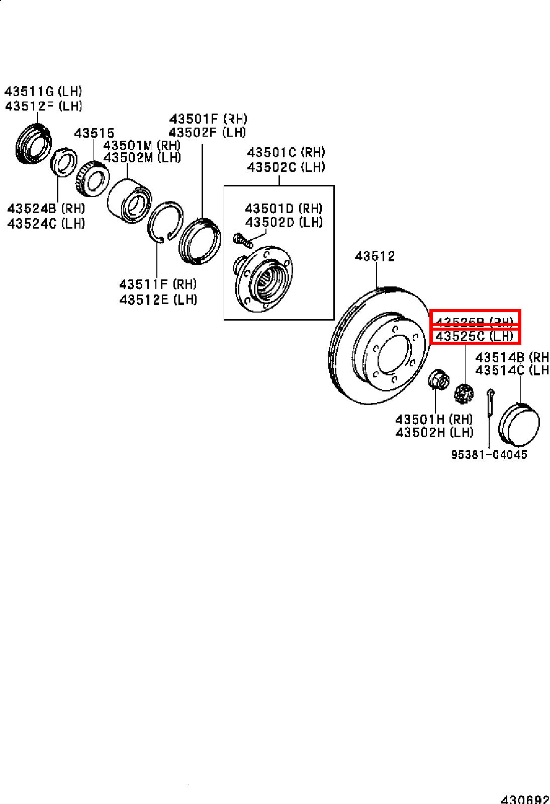 Genuine Regius Ace TRH229 Sequoia UCK45 Front Axle Outer CV Joint Lock Nut Cap