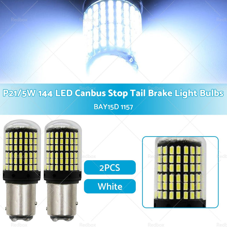 2x P21/5W BAY15D 1157 LED Canbus Stop Tail Brake Light Bulbs White