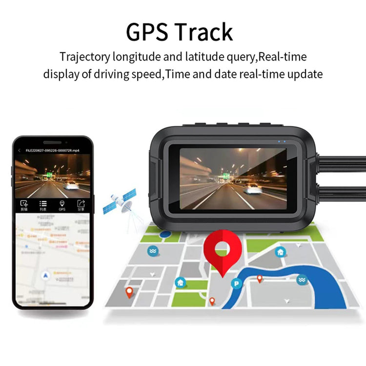 Dual 1080P Motorcycle DVR Dash Cam Front Rear Camera WiFi GPS Waterproof