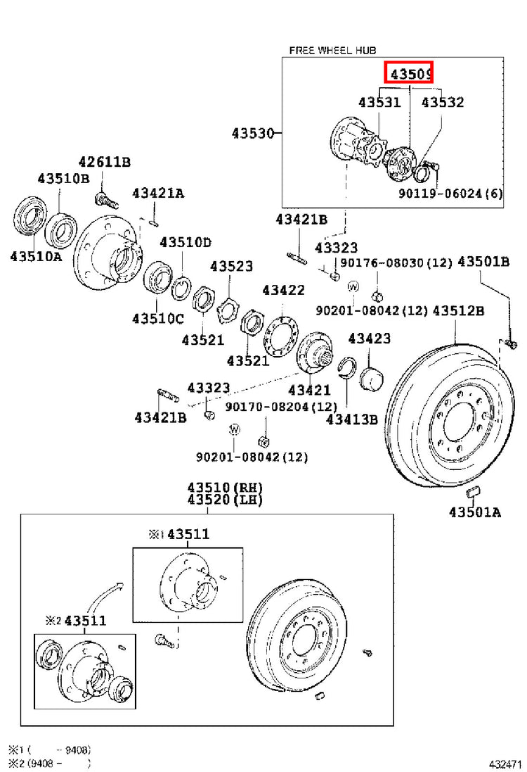 Genuine LandCruiser VDJ79 VDJ78 VDJ76 Front Free Wheel Hub Cap