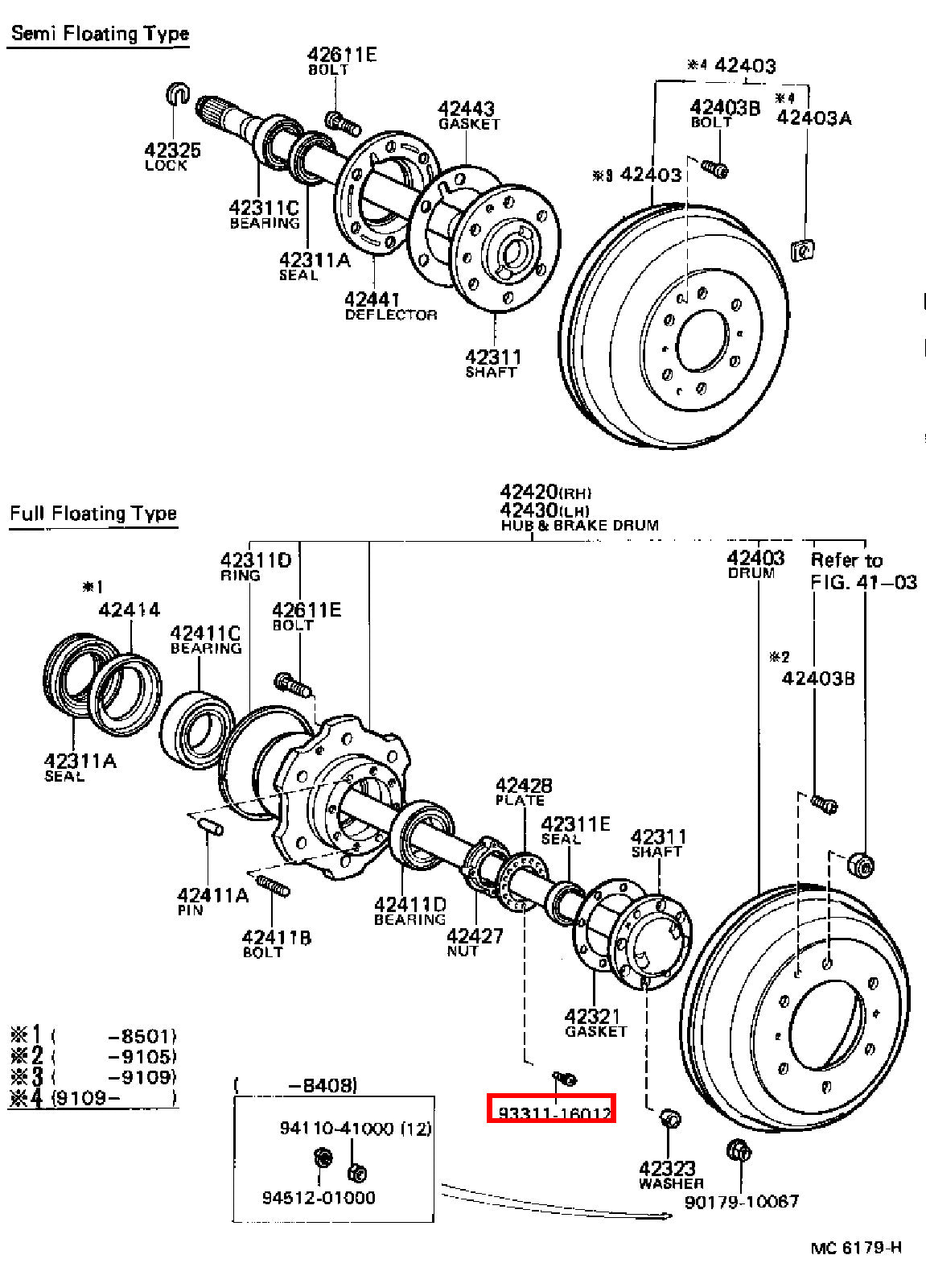 Genuine Dyna ToyoAce RZY281 RZY231 RZY230 Rear Wheel Bearing Hub Nut Screw