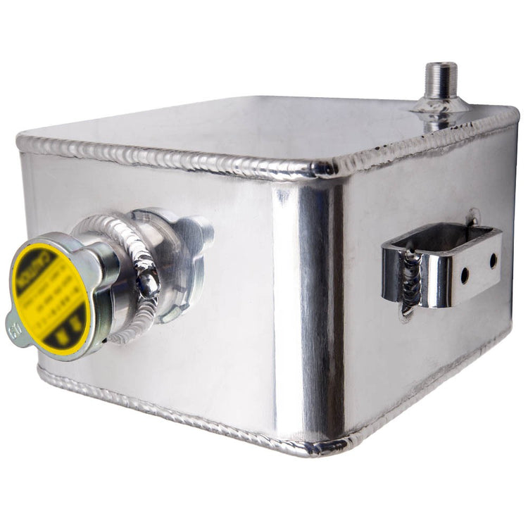 Universal Aluminum 2.5LCoolant Radiator Overflow Recovery Water Tank Silver