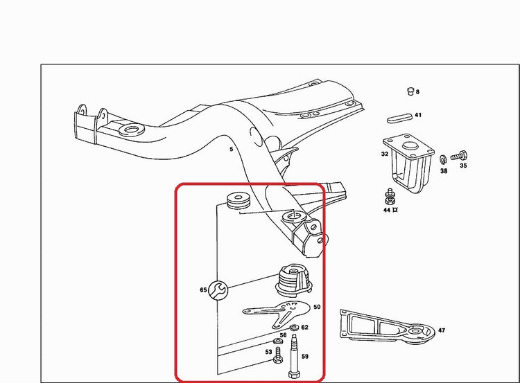 Mercedes W107SLC, W114 - W116  Rear Sub Frame Mnt Kit - 116 350 00 75, 116350075