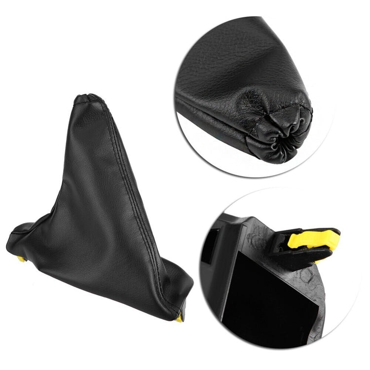 Black Leather T-Bar Handbrake Boot Cover Set Suitable for Ford Falcon 2008–2018