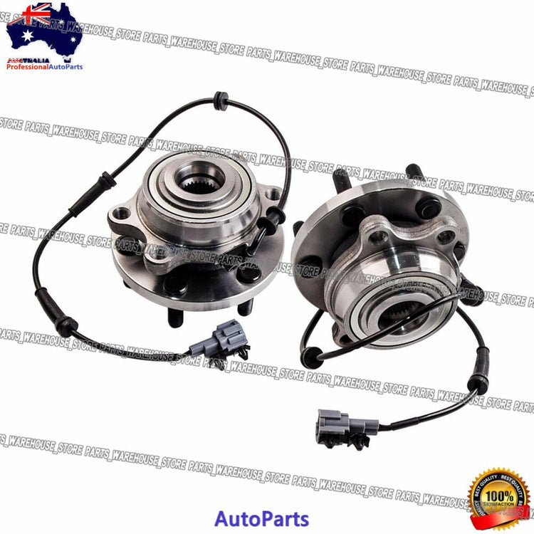 2 FRONT WHEEL BEARING HUB HUBS FOR NISSAN NAVARA D40 YD25 4X4 PATHFINDER R51