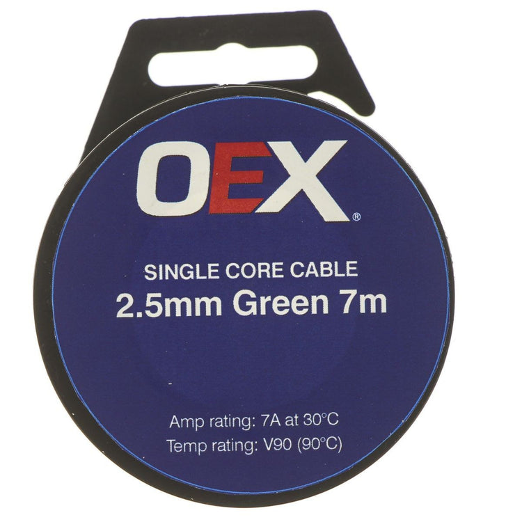OEX ACX0696-7M Green 2.5mm Single Core Automotive Cable 7m Roll