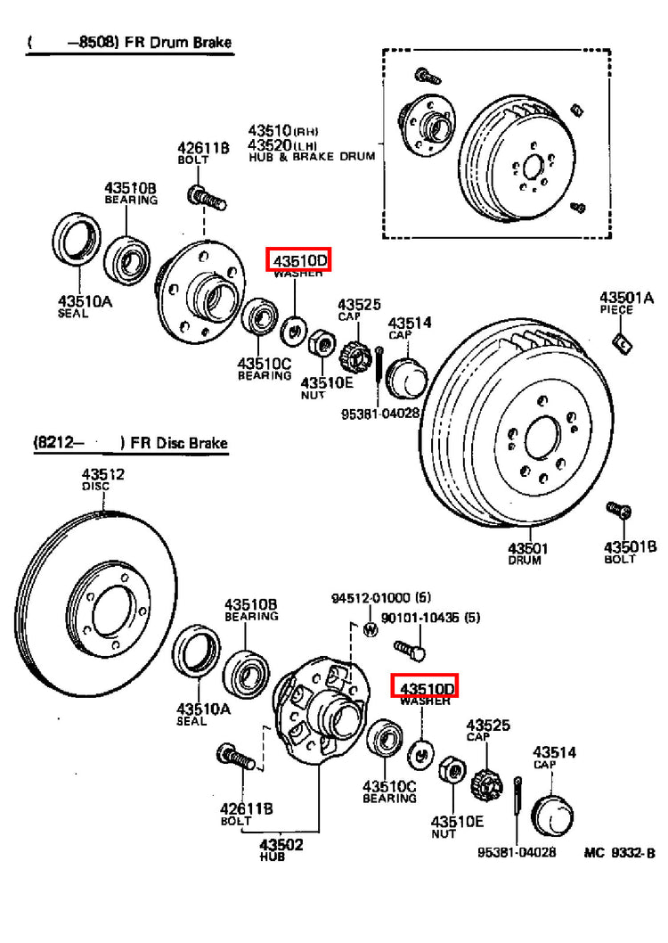 Genuine Regius RCH47 KCH46 Regius Ace KZH120 KZH106 Front Axle Lock Washer