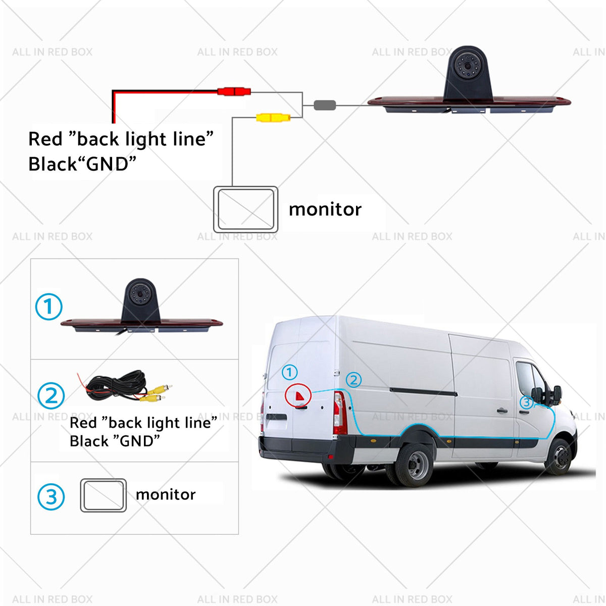Brake Light Backup Camera 7 Monitor Suitable for Mercedes Sprinter 2006–2019