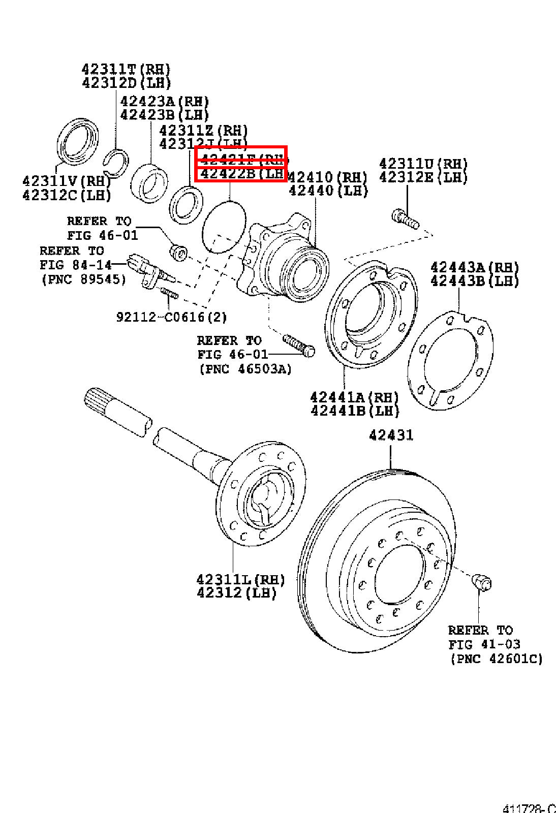 Genuine Tacoma TRN260 TRN245 TRN240 TRN225 Rear Axle Bearing Seal O Ring x2