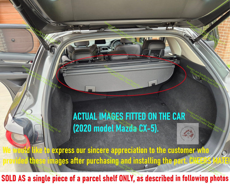 Parcel shelf cargo blind for Mazda CX-5 CX5 *KF Series ONLY* 02/2017-2025 Black