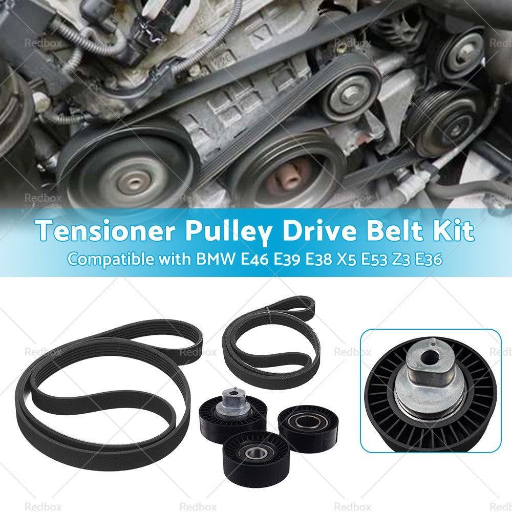 Belt Tensioner Pulley Drive Belt Kit Suitable For BMW E46 E39 E38 X5 E53 Z3 E36