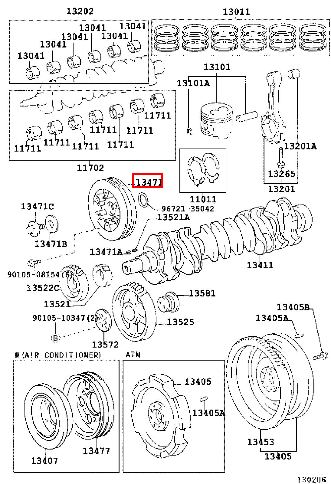 Genuine LandCruiser HZJ81 HZJ80 1HZ Crankshaft Harmonic Balancer Pulley