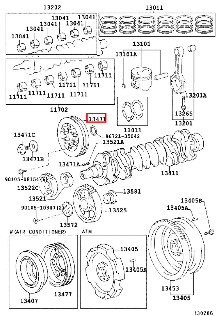 Genuine LandCruiser HZJ81 HZJ80 1HZ Crankshaft Harmonic Balancer Pulley