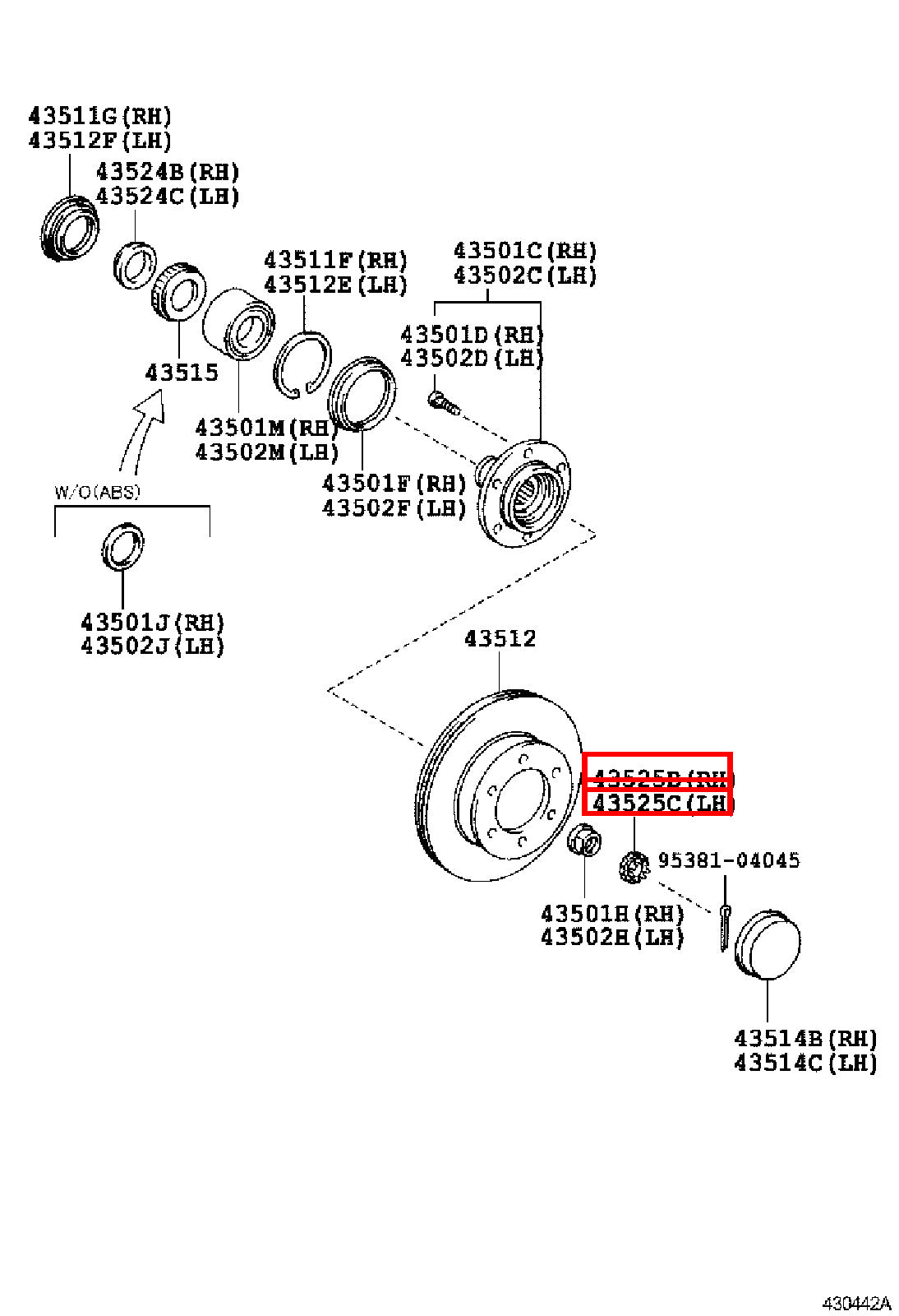 Genuine Regius Ace TRH229 Sequoia UCK45 Front Axle Outer CV Joint Lock Nut Cap