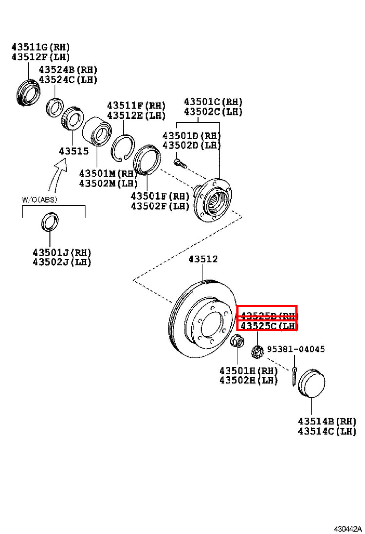 Genuine Regius Ace TRH229 Sequoia UCK45 Front Axle Outer CV Joint Lock Nut Cap